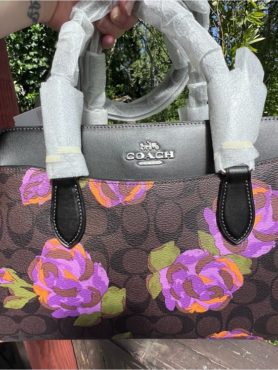 COACH Darcie Carryall in Signature Rose Print CL466 Authentic NEW!! - Picture 3 of 7